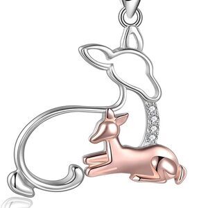 18k Bambi Fawn Doe Deer Diamond Necklace